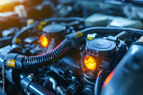 Exploring the Intricate Mechanics of a Modern Vehicle Engine: A Close-Up View of Internal Components and Their Functions, Unveiling Automotive Technology's Complexity and Innovation.