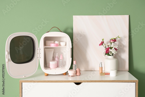 Open small refrigerator wit...