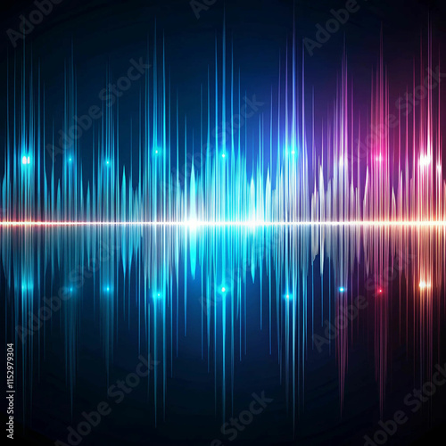 An abstract audio waveform on a technology-themed