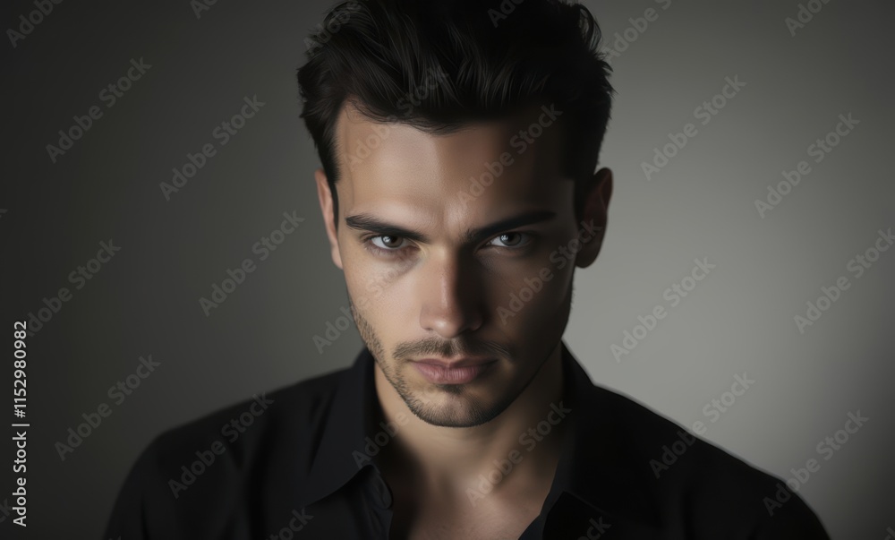 Intense portrait of a young man