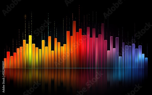 Bullish stock market chart with vibrant candlestick patterns, highlighting investment growth and trading trends, vector illustration for financial concepts photo