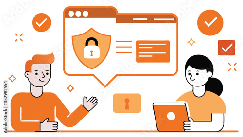 Online Data Security Concept Illustration
