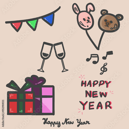Happy new year, Happy new year card for you love