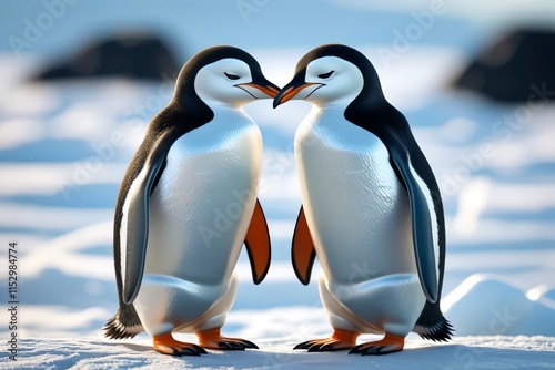 A pair of 3D penguins