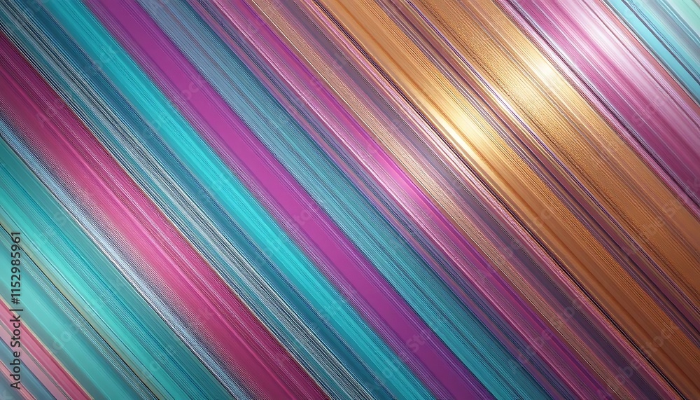 Abstract Diagonal Stripes of Pink Teal and Gold Hues Abstract Diagonal Stripes of Pink Teal and Gold Hues