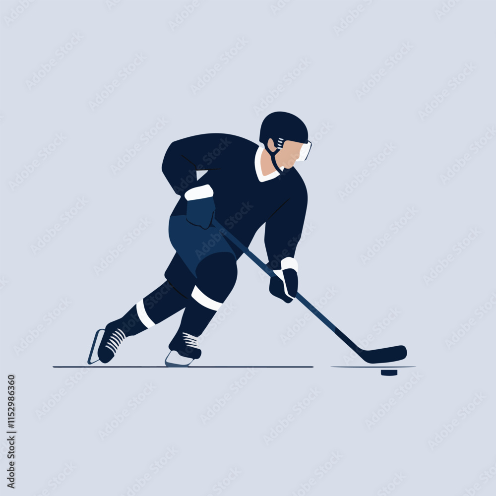 Fototapeta premium Vector illustration of an ice hockey player