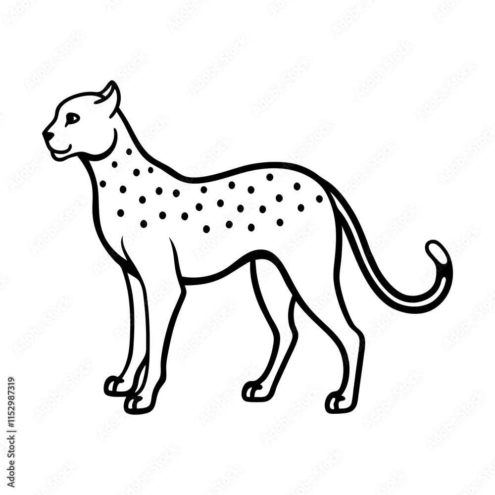 Fototapeta premium Cheetah Silhouette vector illustration