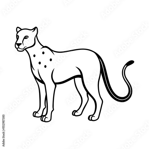 Cheetah Silhouette vector illustration photo