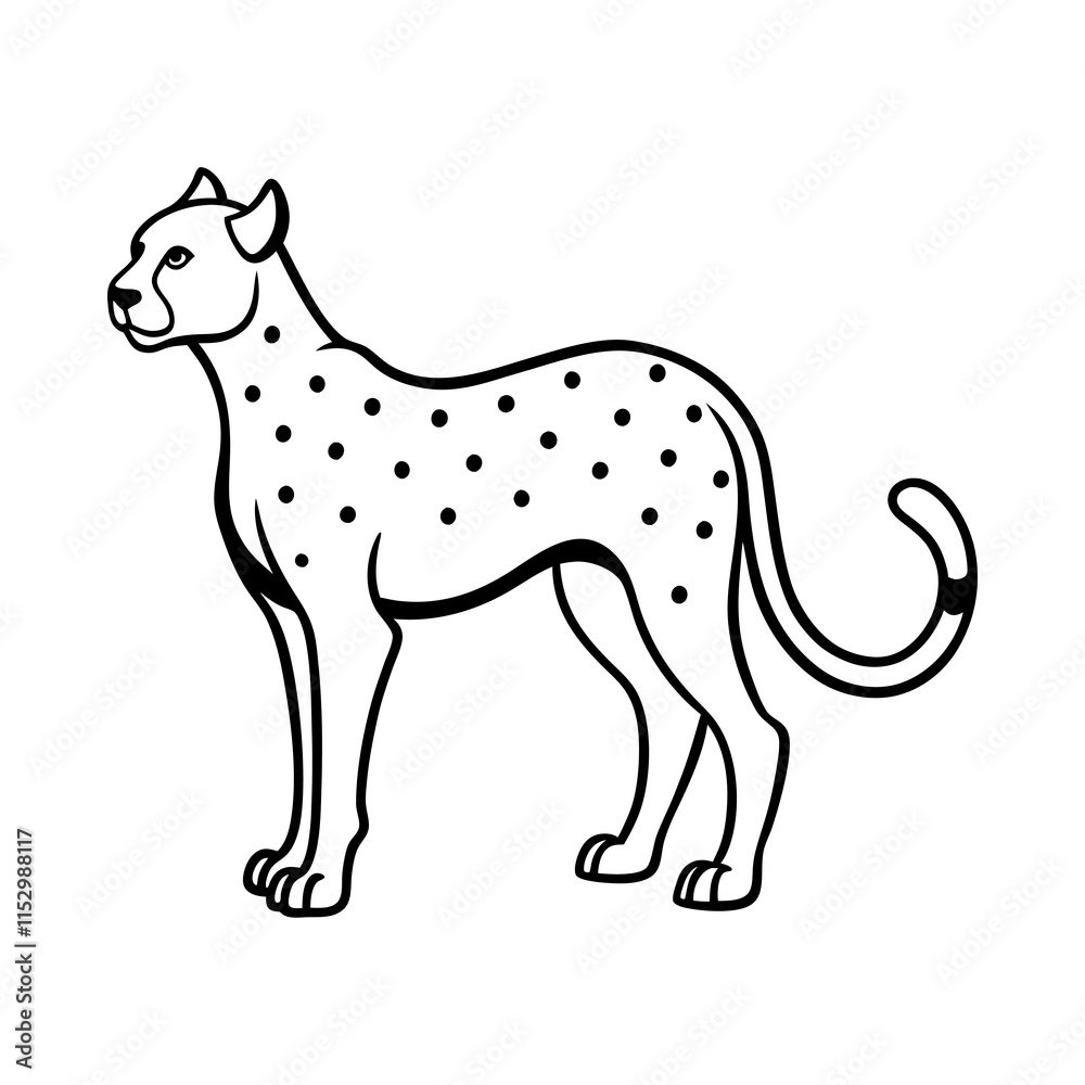 Fototapeta premium Cheetah Silhouette vector illustration