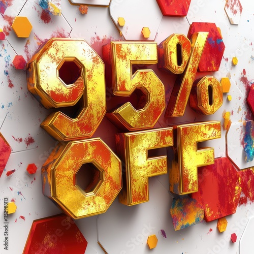 95% Off Sale Discount Promotion. photo