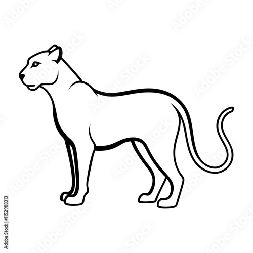 Cheetah Silhouette vector illustration photo