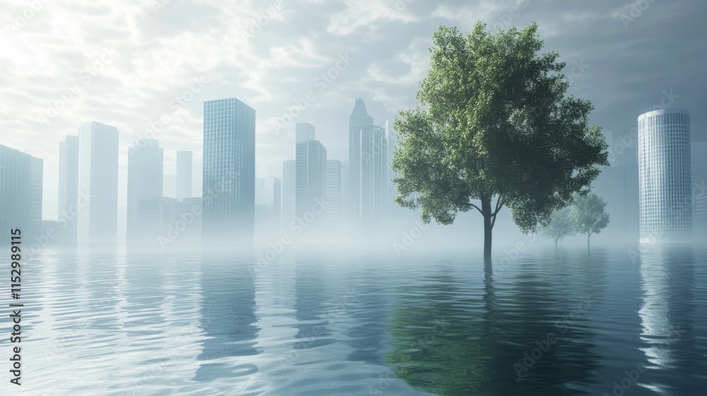 Fototapeta premium Urban Environmental Change with Soft Light Effect