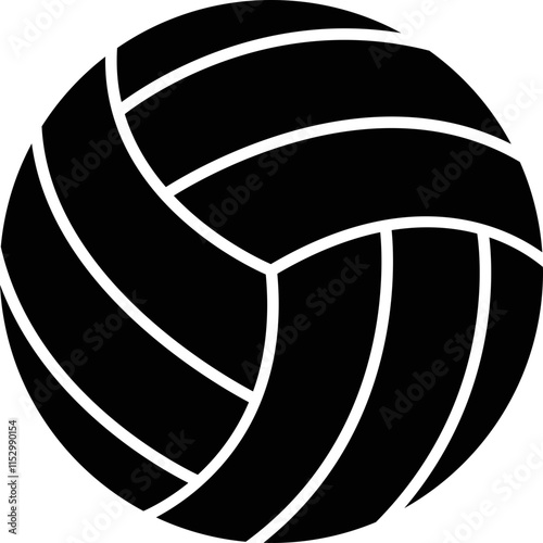 Voleyball sport game icon . Black vector flat and line isolated on transparent background. Voley ball playing symbol resource competitive sports for graphic design web and app.