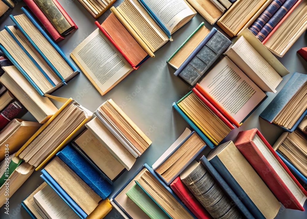 Obraz premium Aerial View of Essential Coding & Programming Books Set for Modern Tech Education