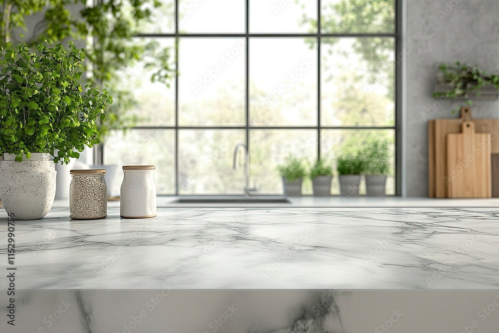 Marble table background of free space in kitchen Marble table background of free space in kitchen