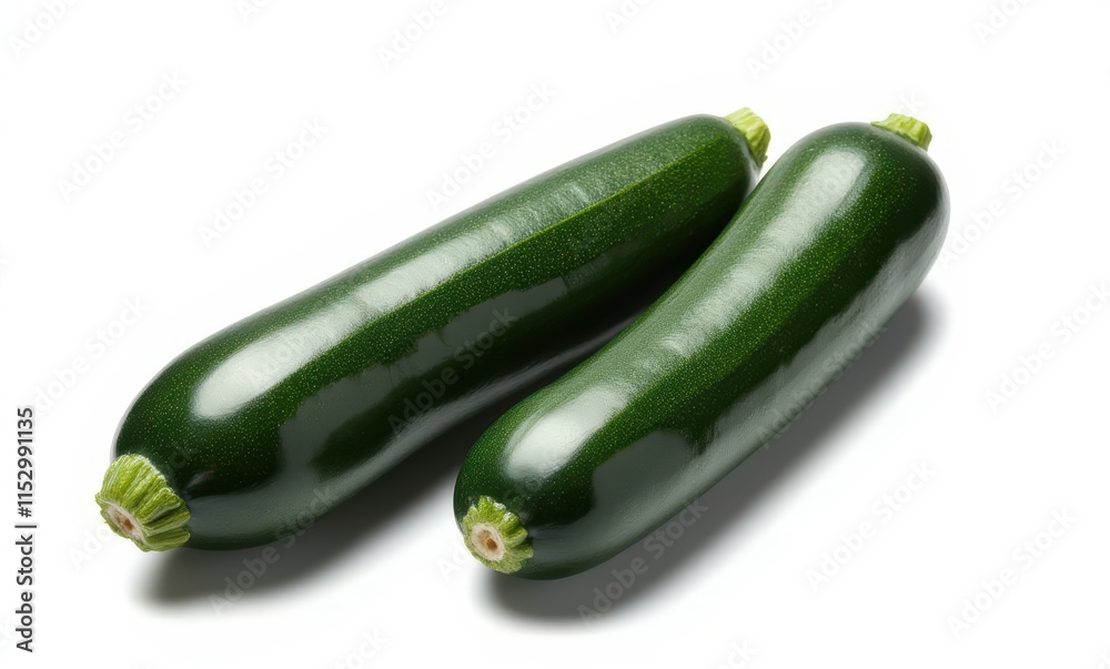Fresh green zucchinis on a white background Fresh green zucchinis on a white background