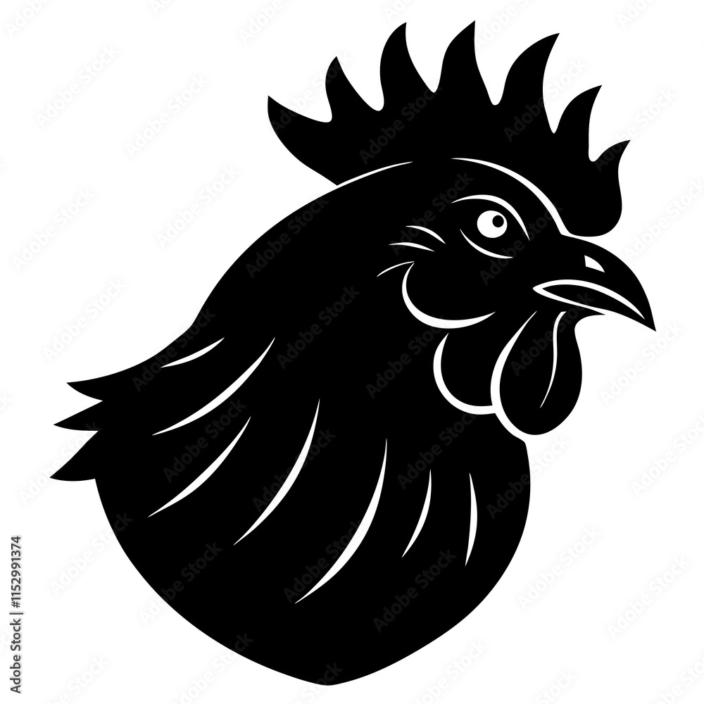 Fototapeta premium Chicken Head Silhouette vector illustration