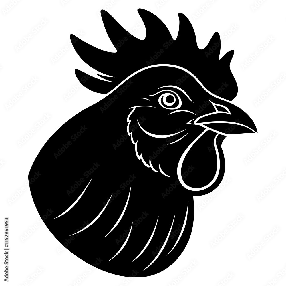 Fototapeta premium Chicken Head Silhouette vector illustration