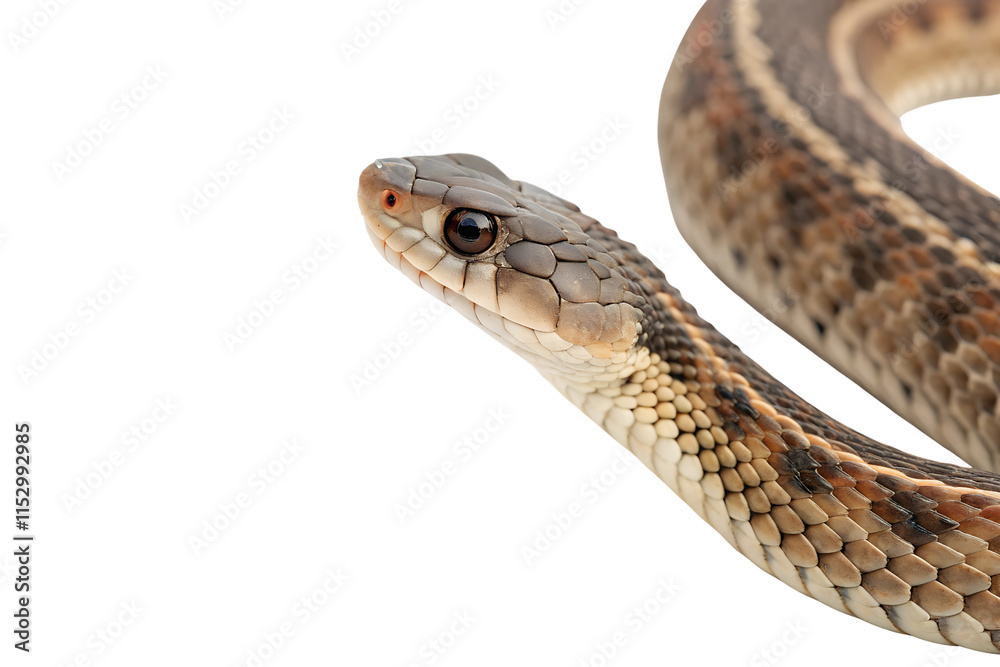 Intricate Snake Pattern with Detailed Scale Texture on White Background Intricate Snake Pattern with Detailed Scale Texture on White Background