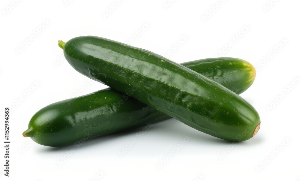 Fresh green cucumbers on white background Fresh green cucumbers on white background