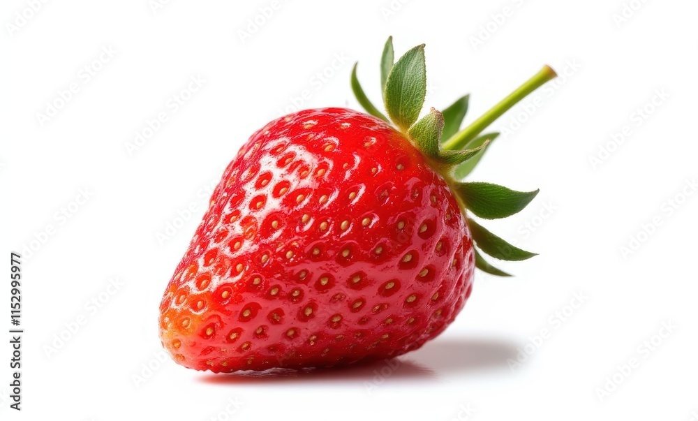 Fresh red strawberry with green leaves Fresh red strawberry with green leaves