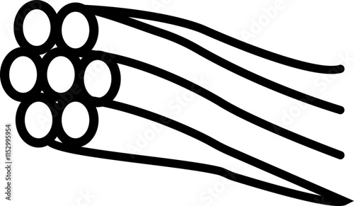 steel wire rope icon, abstract stranded strong metal cable clamp Wire Rope Sling silhouette graphic design elements, isolated on transparent background, used for mobile apps, web site or ui.