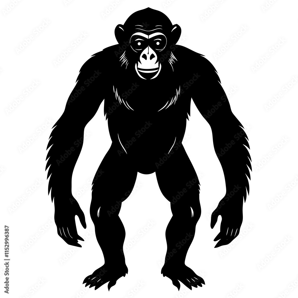 Chimpanzee Silhouette vector illustration Chimpanzee Silhouette vector illustration