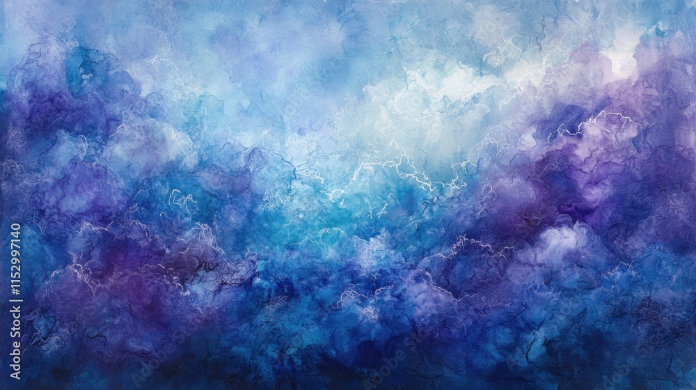A serene abstract watercolor depiction of swirling blue and purple hues, evoking calmness. A serene abstract watercolor depiction of swirling blue and purple hues, evoking calmness.