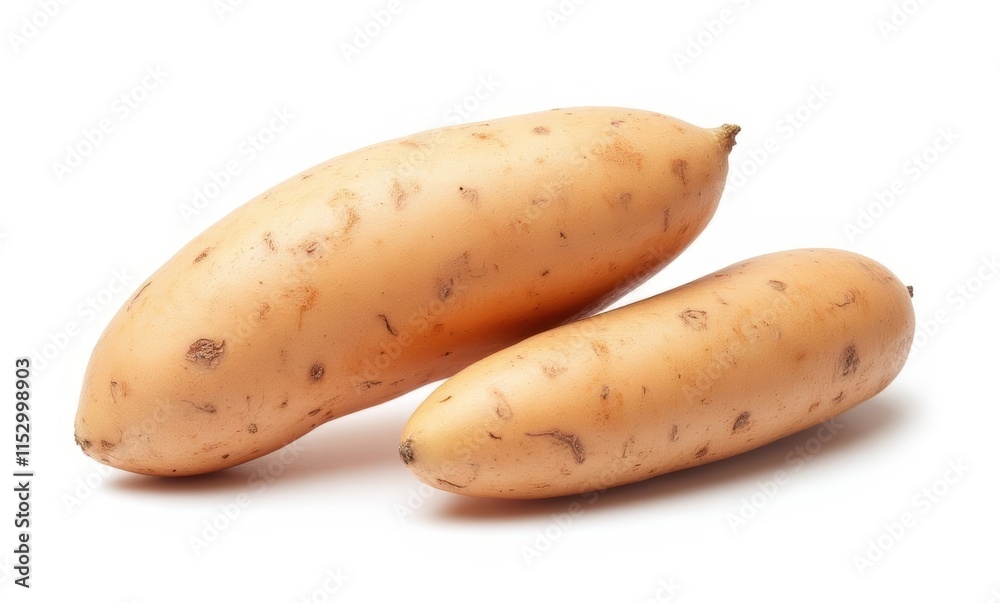 Fresh sweet potatoes on white background Fresh sweet potatoes on white background