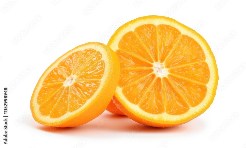 Freshly sliced oranges on white background Freshly sliced oranges on white background