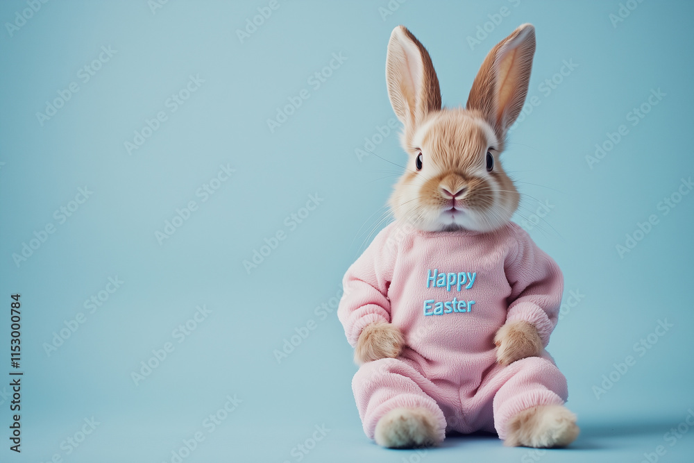 Fototapeta premium Adorable Bunny in Easter Outfit