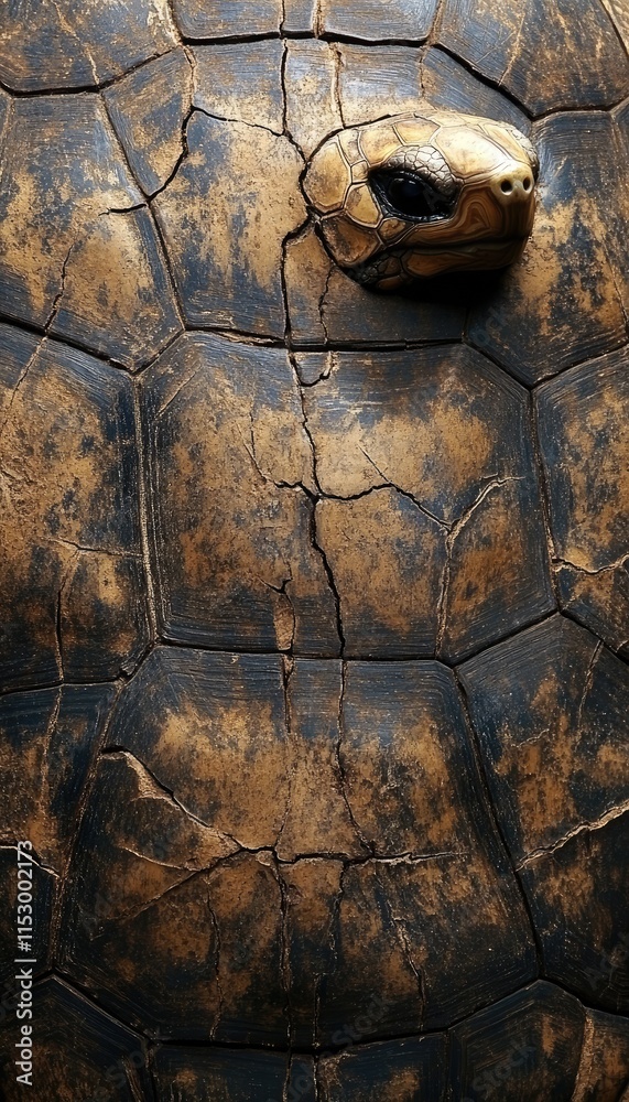 Close-up of a textured tortoise shell, showcasing its intricate patterns and natural beauty. Close-up of a textured tortoise shell, showcasing its intricate patterns and natural beauty.