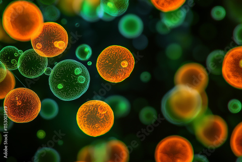 Vibrant Microbial Life Under Microscope