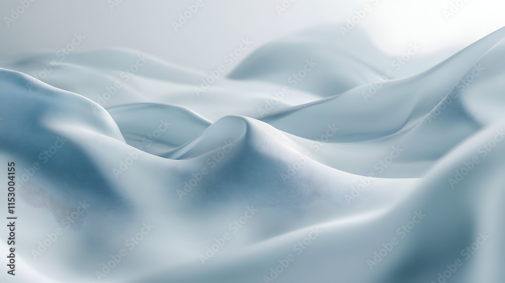 Obraz premium Abstract Blue and White Flowing Fabric with Soft Curves and Gentle Highlights creating a Dynamic and Peaceful Composition