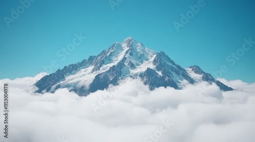 Wallpaper Mural Snowcapped Peak Emerging from Cloudscape Awe Inspiring Vista Torontodigital.ca