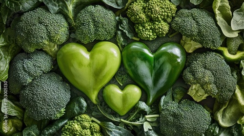 Healthy Heart, Green Goodness: A Vibrant Veggie Composition photo