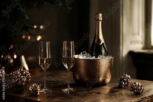 Wallpaper Mural Elegant Champagne Celebration Setup Torontodigital.ca