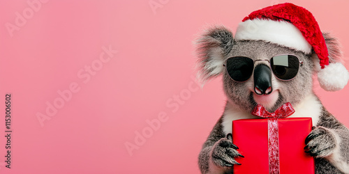 Festive Koala with Gift