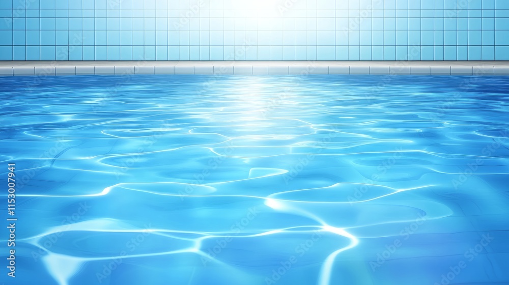 Obraz premium Sparkling Blue Pool Water with Bright Sunlight Reflection