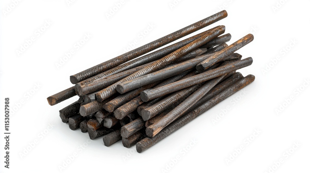 Assorted Industrial Steel Pipes and Rods Used in Construction and Manufacturing
