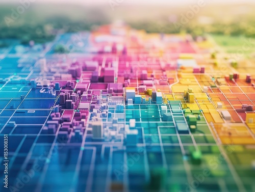 Detailed map overlay showing penetration of microfinance services across underbanked regions front view emphasizing accessibility and reach scifi tone Tetradic Color Scheme photo