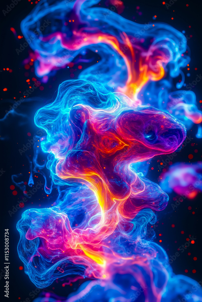 Fototapeta premium A colorful abstract background with a black background