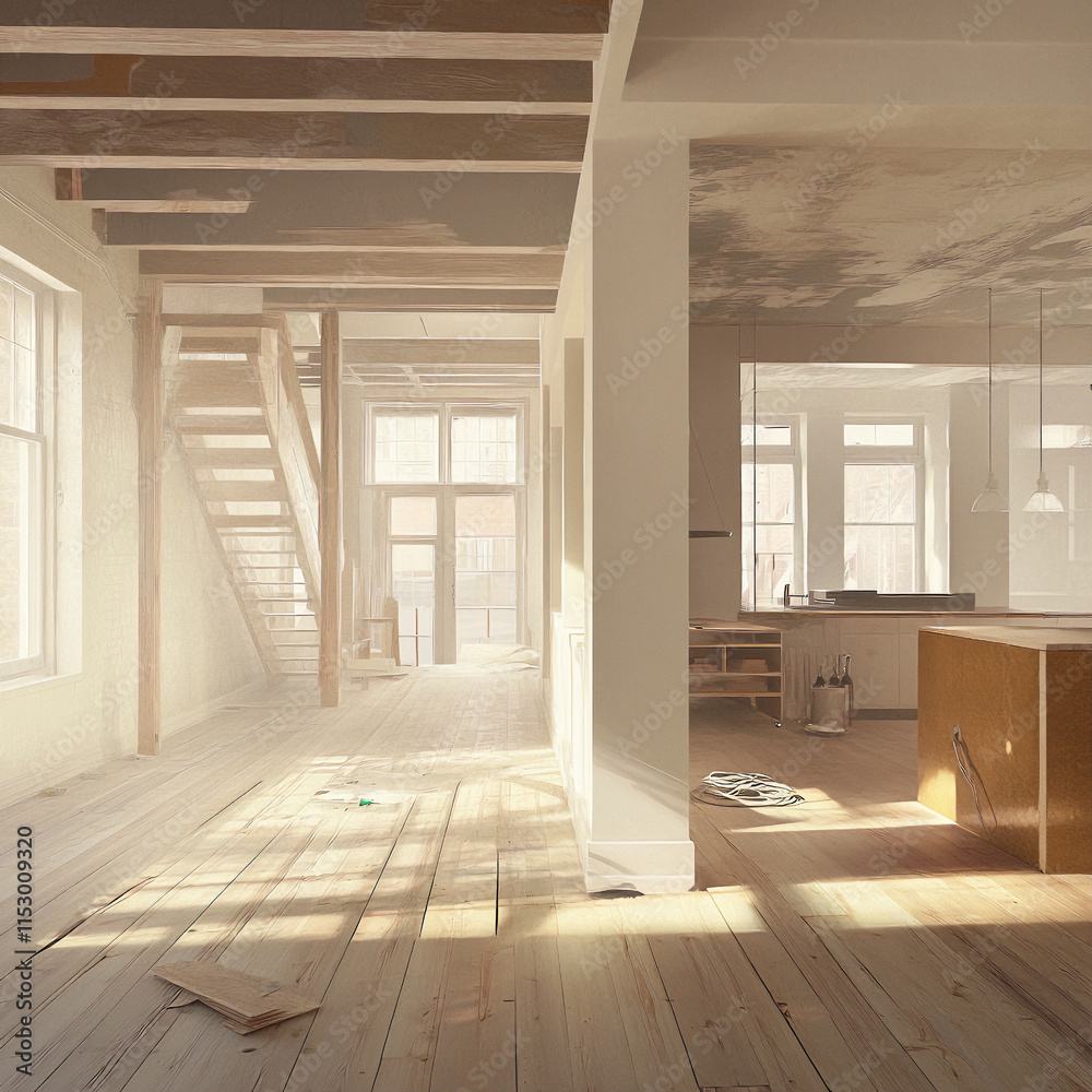 Obraz premium empty room with a window