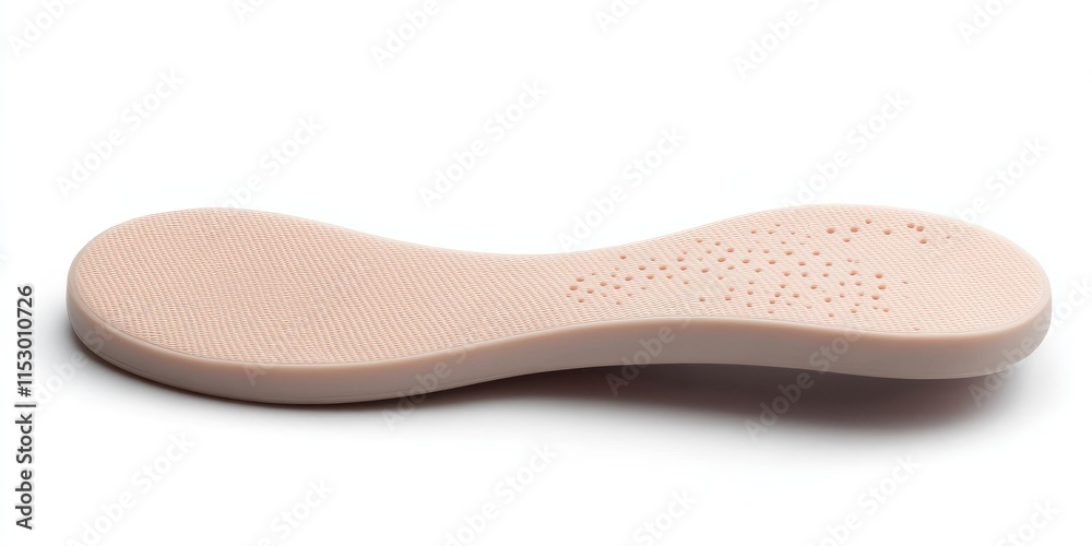 Isolated orthopedic insole displayed on a white background, designed for treatment and prevention of flat feet and foot ailments. Embrace foot care with medical insoles for flat feet correction and Isolated orthopedic insole displayed on a white background, designed for treatment and prevention of flat feet and foot ailments. Embrace foot care with medical insoles for flat feet correction and
