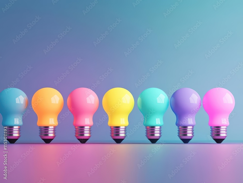 Light bulbs forming a zigzag pattern in a row, glowing in alternating colors, playful and vibrant design Light bulbs forming a zigzag pattern in a row, glowing in alternating colors, playful and vibrant design