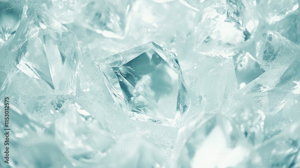 Sparkling Ice Crystals A Close-Up View of Frozen Water Sparkling Ice Crystals A Close-Up View of Frozen Water