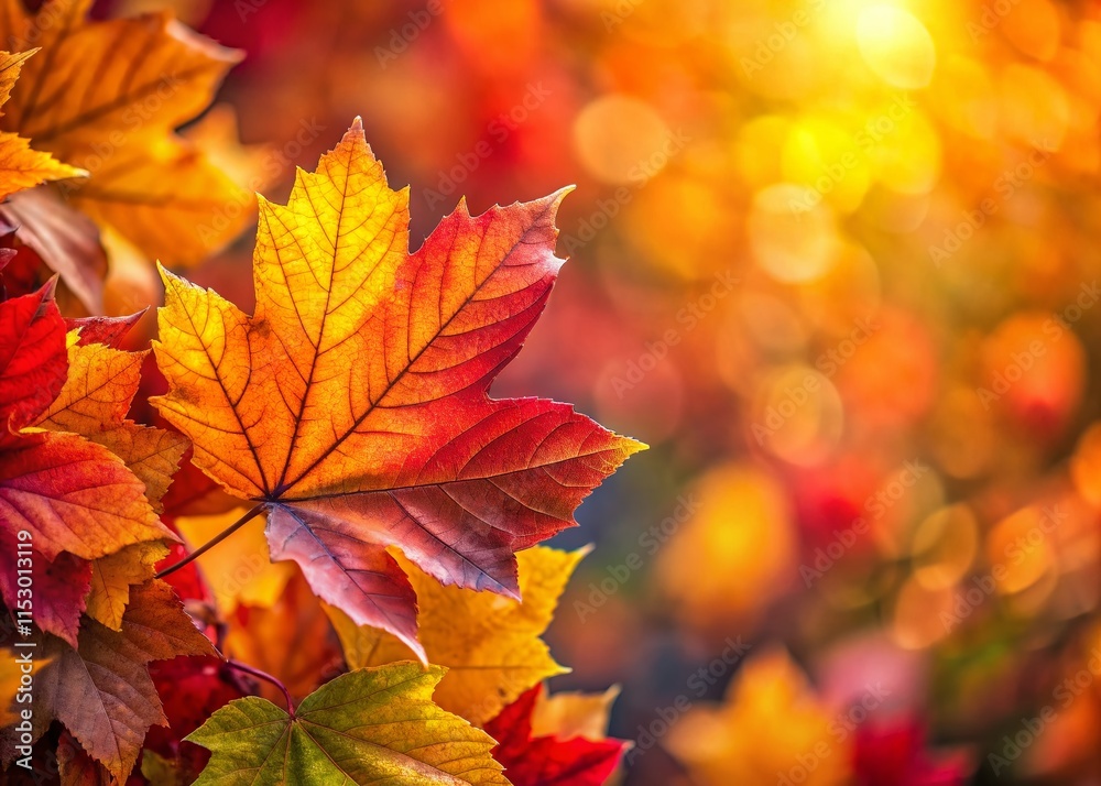 Autumn Leaves Background with Copy Space - Right Side Composition for Design Autumn Leaves Background with Copy Space - Right Side Composition for Design