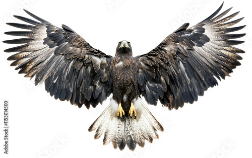 Golden Eagle with Outstretched Wings isolated on transparent Background photo