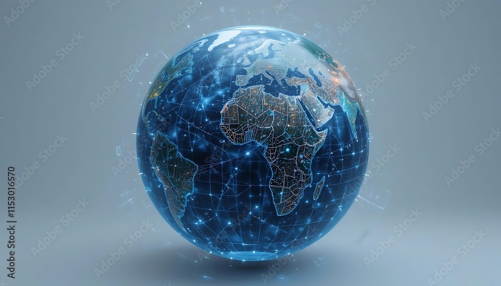 Global Network Connections Illuminated Earth Global Network Connections Illuminated Earth