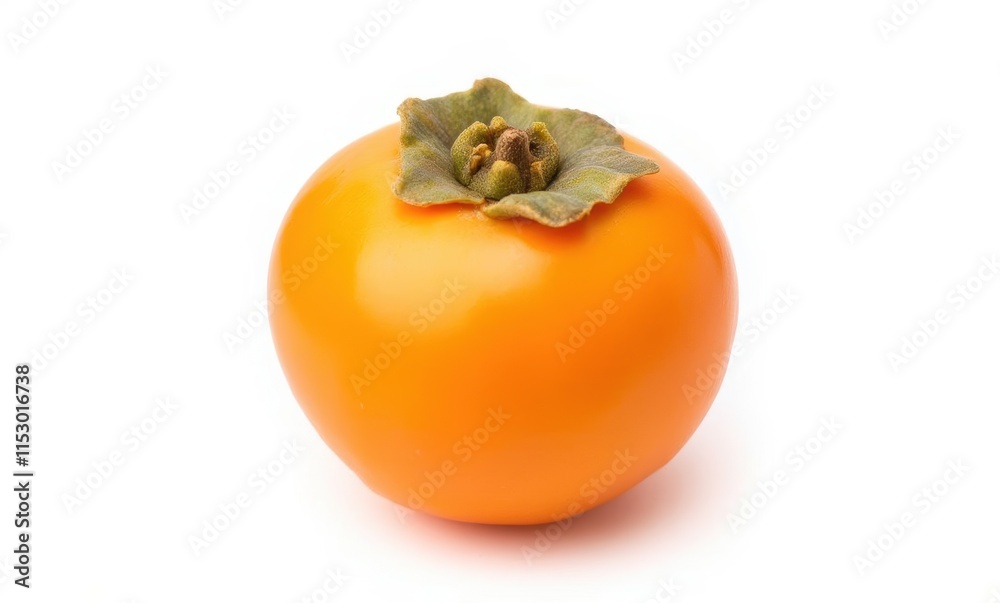 Ripe orange persimmon on a white background Ripe orange persimmon on a white background